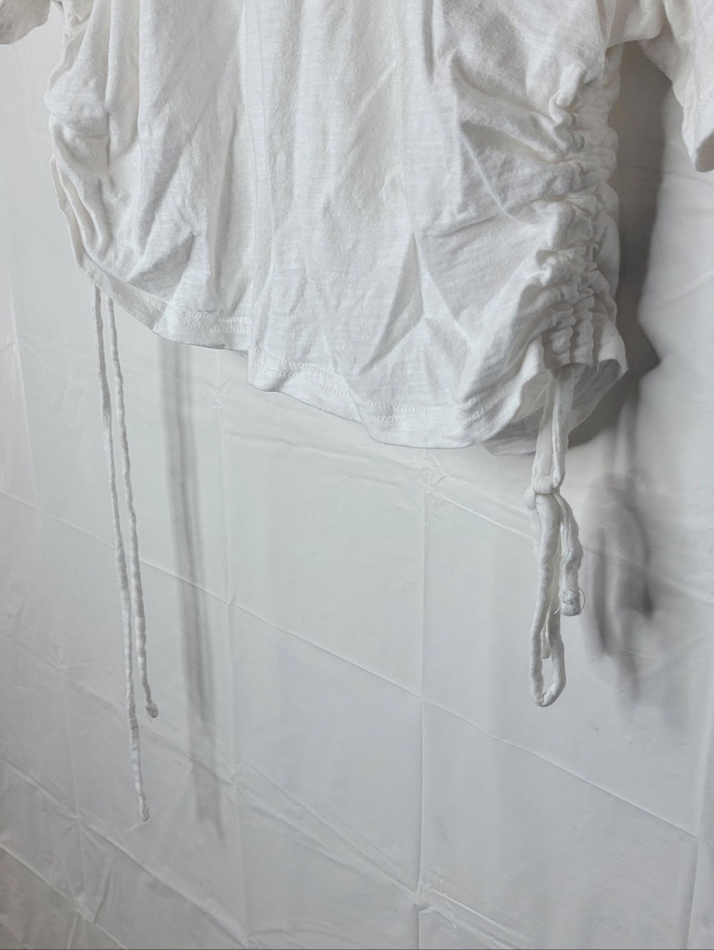 Universal Thread White Cropped Drawstring Tee - Picture 6 of 8